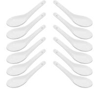 YouXiaor 12PCS Cucharas De Sopa Chinas,Cuchara Sopera de Porcelana Blanca,Juego De Cucharas De Sopa De Cerámica Cucharas De Vajilla Asiáticas Para Guisos Cereales Ramen Pho Wonton Dumpling Miso