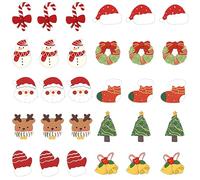 YouXiaor 30 piezas Broche Insignia Pines Solapa Broche Lindo Juego Agujas Dibujos Animados Broches Navidad Ciervos Broches Árbol Navidad para Joyería Regalo Adornos Navideños