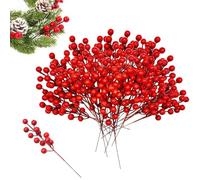 YouXiaor 32 Piezas Decoración Artificiales de Bayas, Bayas de Acebo Artificiales de Navidad Artificiales de Bayas Rojos Bayas Rojas Artificiales para Decoración de Bricolaje Guirnalda de Navidad