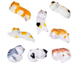 YouXiaor 8PCS Soportes para Palillos de Cerámica Palillos De Cerámica Soporte Reutilizables Palillos Titular Resto Set Clásico Estilo para Cuchillo Tenedor Cuchara Sushi Palillos Resto