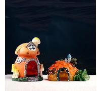 YouXiaor Decoración para Acuario, 2PCS Adornos para Acuario Cueva para Decoración Subacuática Acuario Decor Decoración de Aeronave Pecera Adorno para Acuario Torre de Castillo para Acuario