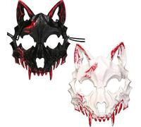YouXiaor Máscara Lobo Hombre Lobo Wolf Mask, Horror Terror Media Máscara de Esqueleto Animal, Mascara Miedo Adultos Unisex