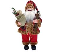 YouXiaor Muñeco de Papá Noel Sentado Santa Claus Figura Bolsa 35cm Juguete De Papá Noel Realista Hermosa Interesante Lindas Tradicional Santa Claus Figura para Mesa, Escritorio, Chimenea,Antepecho