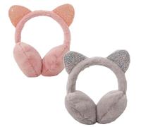 YouXiaor Orejeras Invierno para Niñas,2Pcs Orejeras Felpa Invierno Cálido Lindo Orejeras Gato Orejeras Felpa Suaves Resistentes Viento y Cálidas Ajustables Gruesas Lindo Gato Calentadores Orejas