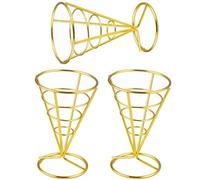 YouXiaor Soporte de Papas Fritas, 3PCS Soporte Patatas Fritas Canasta Cónica para Papas Fritas Acero Inoxidable Forma Cónica Duradero Titular Papas Fritas Canasta Alambre Metálico para Papas Fritas