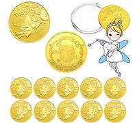 YOUYA DENTAL - 10 monedas conmemorativas de recompensa de dientes perdidos, diente dental, hada, monedas de metal chapado en oro, cambio de dientes para niños recuerdo de Navidad odontología