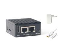 youyeetoo FriendlyElec NanoPi R76S Router Development Board | RK3576 8-core 2.2GHz | 2X 2.5G Ethernet | 6 Tops NPU | M.2 ranura y USB 3.2 | IoT/Linux/Android (2GB RAM - 0GB eMMC, con fuente de