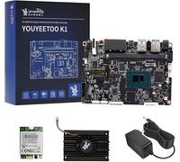 youyeetoo K1 - Ordenador de sobremesa Intel N100 x86, Windows 10/11 Linux Mini PC, 4K Dual Media Server, 2 x Gbe RJ45, M.2 2280 NVMe/SATA 3.0 SSD, Dev Board para AI IoT Edge (SBC Kit, 16 + 256 GB)