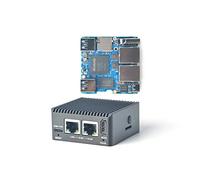 youyeetoo NanoPi R5C Mini Router con Carcasa de Metal, Placa de Desarrollo RK3568, 4 GB LPDDR4X 32 GB eMMC, 0.8TOPS NPU, Compatible con OpenWrt Docker, Dos Puertos Ethernet (sin módulo Wi-Fi M.2)
