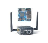youyeetoo NanoPi R5C - Mini router con carcasa metálica, 4 GB LPDDR4X 64 GB eMMC, placa de desarrollo RK3568, 0.8TOPS NPU, soporte OpenWrt Docker (4 GB de RAM, 64 GB eMMC + WiFi)