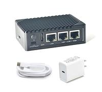 youyeetoo NanoPi R6S Mini Router con Caja de Metal, Placa de Desarrollo RK3588S, NPU 6TOPS, Soporte Docker, Tres Puertos Ethernet, USB 3.0 HDMI, Almacenamiento M.2 NVMe (8G/32G con alimentación PD)