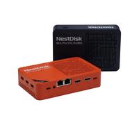 Youyeetoo Nest Disk NAS - MiniPC con Intel N150 Quad-Core, 4 NVME Bays (16 TB Max), Ethernet dual 2.5G + WiFi 6, 12 GB DDR5, pantalla 4K de 3 vías, OMV Pre-Installed para hogar/oficina (naranja, 12 GB