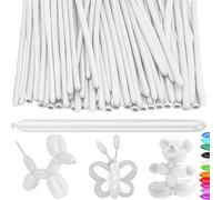 YOUYIKE 100 Piezas Globos Largos, Blanco Globos Globoflexia, Globo de Modelado, GloboLargo del Látex, Globo Mágicos, para Fiestas de Cumpleaños, Bodas, Aniversarios y Celebraciones
