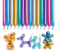 YOUYIKE 100 Piezas Globos Modelar, Metálicos Globos Largos, Globos Mágico de Látex, Globos de Moldeables Multicolores, Globos De Animales Retorcidos, para Fiesta Carnaval, Circo, Cumpleaños