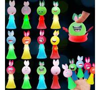 YOUYIKE 12 Piezas Juguetes luminosos LED 11.5cm, Juguetes Que Rebotan, Juguetes luminosos para muelles con expresiones, obsequios para cumpleaños infantiles, para niños y niñas de 3 a 15 años