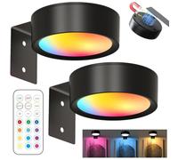 YOUYIKE 2 Piezas Aplique Luz Cuadros Sin Cable, LED Cuadro Mando a Distancia, 13 Modos de Iluminación, Regulable, Luz Magnética LED para Marco, Pared, Luces Artísticas Para (Negro)