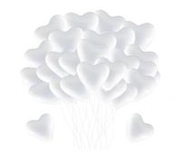 YOUYIKE 50 Pcs Globos Corazón Blancos, 10 Pulgada Globos Corazon, Globos de Latex con Forma de Corazon, Corazón Globo Helio para Boda, Cumpleaños, Baby Shower, Aniversario Decoracion