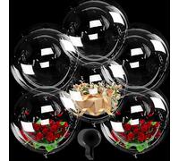 YOUYIKE 6 Piezas de Burbuja Transparentes, 36 Pulgadas Globos, Bobo de Cumpleaños, Globos Gigantes para Decoración de Fiesta (90 cm)