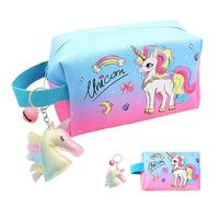 YOUYIKE Bolsa de Maquillaje, Bolsas de Maquillaje de Viaje, Resistente al Agua Neceser Maquillaje, con Llavero, Unidades Portátil Maquillaje Organizador Multifunción Mini Bolsa de Viaje （Unicornio）