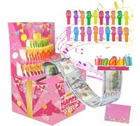 YOUYIKE Caja explosiva, tarjeta de cumpleaños con música, regalo de dinero, juego de cumpleaños, número de cumpleaños, tarjeta magnética desplegable, caja sorpresa para familia y amigos (rosa)