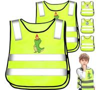 YOUYIKE Chaleco Reflectante Niños, 2/3 Pz Visibilidad a 360° Amarillo Chalecos Reflectantes, Chaleco de Seguridad Reflectante para Niñas Niños 3-12 Años para Carrera, Ciclismo