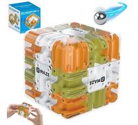 YOUYIKE Cubo de rompecabezas de laberinto 3D, 2 en 1 de laberinto de bolas, juguete de cubo mágico, juego de rompecabezas lógico con bola rodante, para desarrollar la mente lógica (naranja)