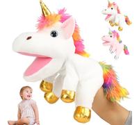YOUYIKE Marionetas de Mano para Niños, 30cm Marioneta de Mano de Unicornio, Unicornio de Peluche, Regalo de Unicornio, para Educativos para Niño Pequeño, Interactivos Entre Padres e Hijos
