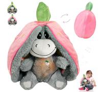 YOUYIKE Nutria Respiracion, Suave y Cómodo Forma de Aguacate Peluche Burro con Movimiento de Respiración y Luces & Música, Peluche Que Respira para Ansiedad, Toys Regalo (Rosa)