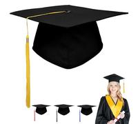 YOUYIKE Sombrero de Graduación Ajustable, Sombrero de Mentor Con Borla Amarilla, Birrete Graduación Adulto para Pregrado, Maestría y Doctorado, Ceremonias de Graduación Fiesta Universitaria