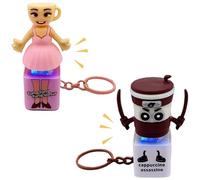 YOUYIKE Tung Tung Tung Sahur Fidget Toys, 2 pcs Antiestrés Juguetes Tung Tung Tung Sahur, Llavero con luz y Sonido, Colgantes, Alivio del Estrés y Diversión para Viajar