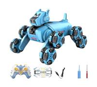 Youyjiu Robotic Dog, 8WD - Robot de gestión, juguete interactivo RC con música, luces y trucos, Smart Electric Robot Pet for Kids Entertainment and Learning