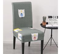 youyoucool - Juego de 2 fundas impermeables para sillas de comedor, de tela Jacquard, elásticas, lavables, fundas para sillas Parson para cocina, (2 piezas, CFdt-15)