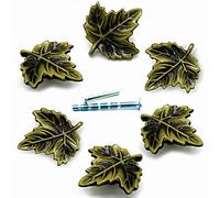 YOUYOUULU 6 pomos únicos de metal resistente con forma de hoja dorada, forma de hoja dorada, tiradores decorativos de muebles de tocador antiguos (bronce)