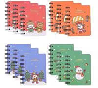 YouYuer 12PCS Mini Libretas Navideñas Mini Bloc de Notas de Navidad Cuadernos de Bolsillo Portátiles para Niños Mini Cuadernos de Bolsillo Adecuado para Notas,Recordatorios Diarios,Hogar
