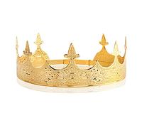 YOVECATHOU Corona de joyería para el cabello Royal King Diadem hombres Metal Tiaras grandes para boda, baile de graduación, fiesta nupcial, disfraz de Navidad (dorado)