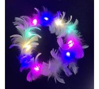 YOVECATHOU Corona de plumas LED, diadema iluminada con halo de ángel, para niñas y mujeres, cosplay, Halloween (colorido)