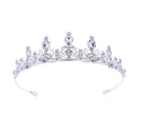 YOVECATHOU Diadema de princesa con diamantes de imitación, para novia, boda, graduación, corona para niña, disfraz de niña, accesorio de fiesta, Medium, Aleación, Brillantes.