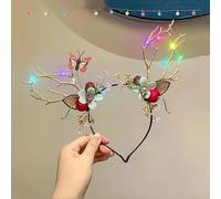 YOVECATHOU Diadema LED de Navidad, cuernos de ciervo, diadema para el pelo, accesorios de Navidad para Halloween, Navidad (6)