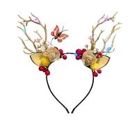 YOVECATHOU Diadema LED de Navidad, cuernos de ciervo, diadema para el pelo, accesorios de Navidad para Halloween, Navidad (1)