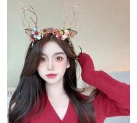 YOVECATHOU Diadema LED de Navidad, cuernos de ciervo, diadema para el pelo, accesorios de Navidad para Halloween y Navidad (12)