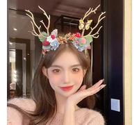 YOVECATHOU Diadema LED de Navidad, cuernos de ciervo, diadema para el pelo, accesorios de Navidad para Halloween, Navidad (11)