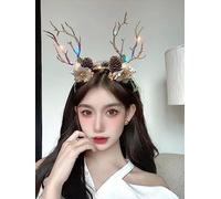 YOVECATHOU Diadema LED de Navidad, cuernos de ciervo, diadema para el pelo, accesorios de Navidad para Halloween, Navidad (15)