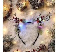 YOVECATHOU Diadema LED de Navidad, cuernos de ciervo, diadema para el pelo, accesorios para el pelo de Navidad, Halloween, Navidad, cosplay, fiesta, accesorios de disfraz (9)