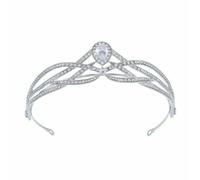 YOVECATHOU Tiara de diamantes de imitación para niñas, diadema para el pelo, para novia, princesa, graduación, fiesta, Halloween, regalos de Navidad (plata)