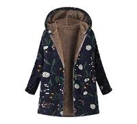 Yowablo - Abrigo con Capucha para Mujer, Talla Grande, Cremallera de Manga Larga 1- Marine XXXXXL