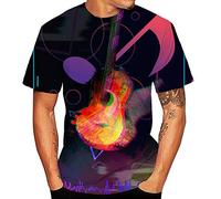 Yowablo - Camiseta de Manga Corta para Hombre y Mujer, con impresión 3D, Cuello Redondo, con música, Todas Las Estaciones, Túnica, Hombre, Color 11 Colores, tamaño Small