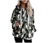 Yowablo Sudadera con capucha para mujer, de invierno, cálida, lana, con cremallera, bolsillos de algodón Verde militar 7. XXXXXL