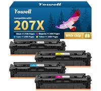 Yowell 207X 207A MFP M283fdw Toner Compatible para HP 207X Multipack para HP Color LaserJet Pro MFP M283fdw Toner para M255dw M282nw M283fdn M255nw M283 M282 M255 W2210A W2210X W2210X W283 M282 M255