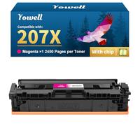 Yowell 207X Tóner Magenta con Chip Compatible con HP 207X 207A para HP Color LaserJet Pro MFP M283fdw Toner para Color LaserJet Pro M255dw M282nw M283fdn M255nw M283 M282 M255 W2213A W2213X - Magenta