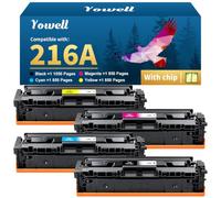 Yowell 216 A con chip compatible con tóner HP 216A W2410A (paquete de 4) | Para HP 216A W2410A 216X para HP Color LaserJet Pro MFP M183fw M182nw M182n M155a M155nw Tóner W2410A W2411A W2412A W2413A
